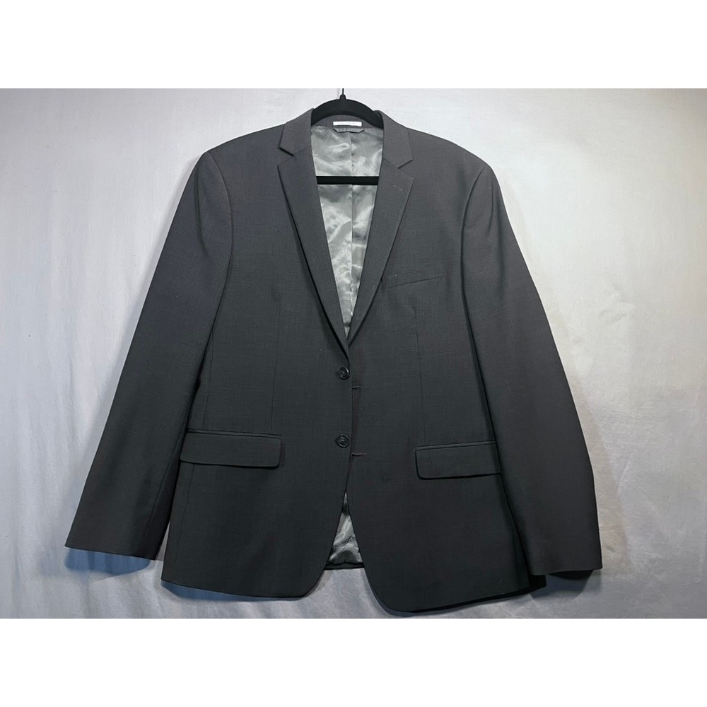 Bar III Mens Skinny Fit Wool Blend Suit Jacket Charcoal Gray 44R Blazer